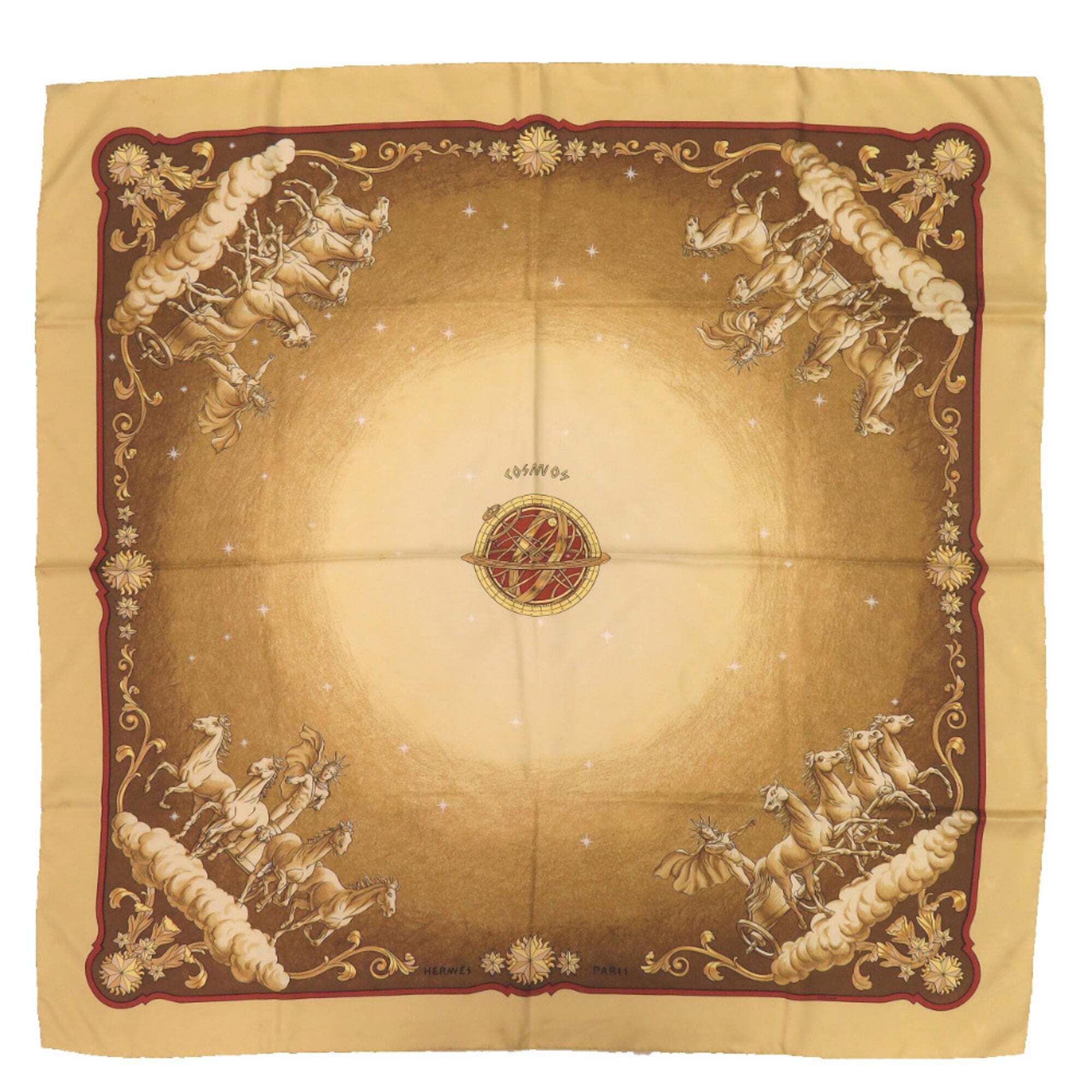Hermes Authentic Yellow Silk Scarf